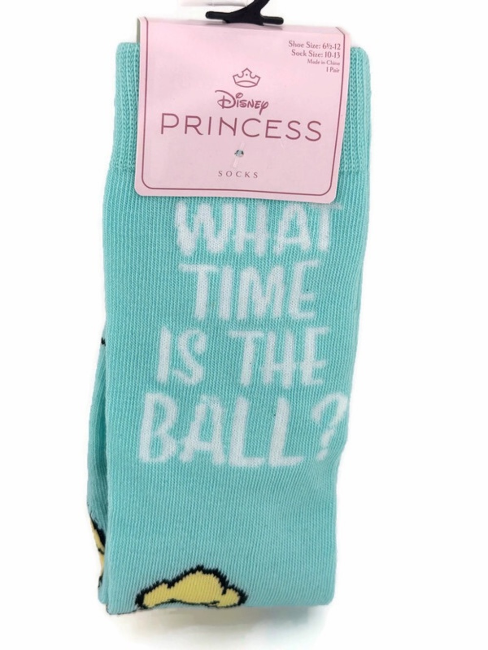 Disney Princess Cinderella 'What Time Is The Ball?' Novelty Socks